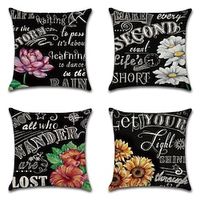 Double Side Cushion Cover 4PC Linen Soft Decorative Square Throw Pillow Cover Cushion Case Pillowcase for Sofa Bedroom Superior Quality Machine Washable Lightinthebox - thumbnail