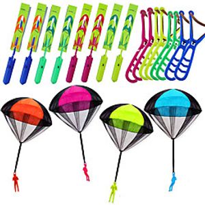 16 Psc Slingshot Helicopter with 4 Pack Parachute Toy Party Favors for Kids Outdoor Toys Flying Toys Airplanes Soldiers Parachute Throwing Toy miniinthebox