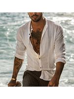 Men's Cotton And Linen Beach Casual Shirt