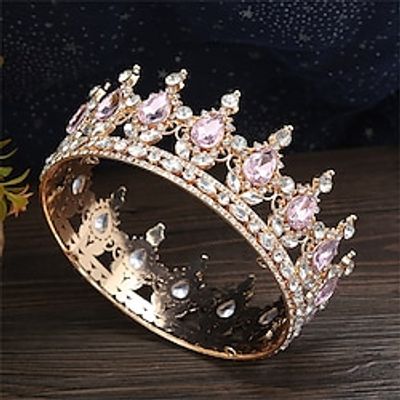 Baroque Round Crown Alloy Headwear Internet Celebrity Birthday Crown Eighteen Year Old Adult Gift Crown Queen Lightinthebox
