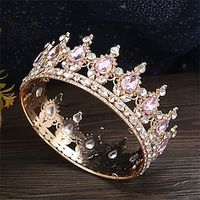 Baroque Round Crown Alloy Headwear Internet Celebrity Birthday Crown Eighteen Year Old Adult Gift Crown Queen Lightinthebox