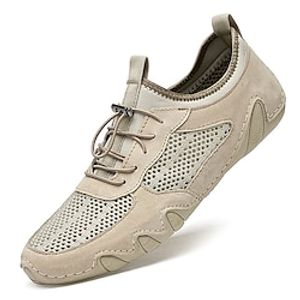 Men's Sandals Leather Shoes Flat Sandals Hand Stitching Summer Loafers Sporty Casual Beach Outdoor Daily Walking Shoes Trail Running Shoes Nappa Leather Synthetics Breathable Handmade Non-slipping Lightinthebox