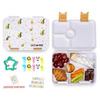 Eazy Kids 6 & 4 Convertible Bento Lunch Box With Sandwich Cutter Set - Avocado