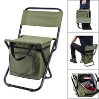 Portable Foldable Camping Chair with Cooler Bag, Lightweight Backrest Stool Compact Folding Chair Seat, Outdoor Backrest Stool with Folding Backpack for Camping Hunting Fishing Hiking Lightinthebox