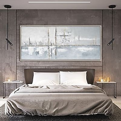 Handmade Oil Painting Canvas Wall Art Decoration Modern Abstract for Home Bedroom Bed Decor Rolled Frameless Unstretched Painting miniinthebox Handmade Oil Painting Canvas Wall Art Decoration Modern Abstract for Home Bedroom Bed Decor Rolled Frameless Unstretched Painting miniinthebox
