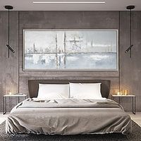 Handmade Oil Painting Canvas Wall Art Decoration Modern Abstract for Home Bedroom Bed Decor Rolled Frameless Unstretched Painting miniinthebox - thumbnail