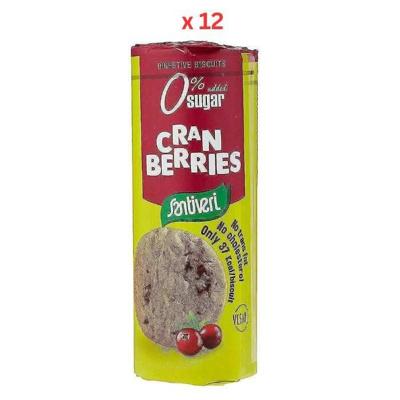 Santiveri Digestive Biscuits With Cranberries, 190GX12