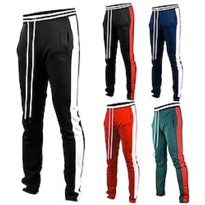 Men's Sweatpants Joggers Trousers Drawstring Elastic Waist Elastic Cuff Color Block Comfort Breathable Casual Daily Holiday Sports Fashion Black White miniinthebox