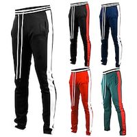 Men's Sweatpants Joggers Trousers Drawstring Elastic Waist Elastic Cuff Color Block Comfort Breathable Casual Daily Holiday Sports Fashion Black White miniinthebox