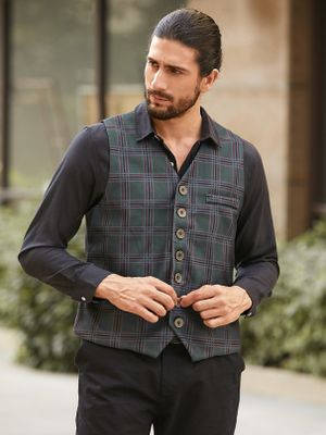 Men Outdoor Casual Fashion V-neck Plaid Party Vests Men Outdoor Casual Fashion V-neck Plaid Party Vests