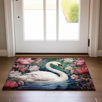 Swan Flowers Doormat Kitchen Mat Floor Mat Non-Slip Area Rug Oil Proof Rug Indoor Outdoor Mat Bedroom Decor Bathroom Mat Entrance Entreyway Rug Lightinthebox