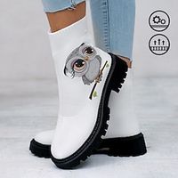 Women's Boots Owl Graphic Print Soft Flyknit Sock Boots miniinthebox - thumbnail