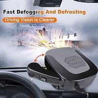 Car Heater, 12V 150W Car Fans Fast Heating Defrost Defogger with Plug in Cigarette Lighter 2 in 1 Heating  Cooling Adjustable Thermostat Lightinthebox - thumbnail