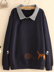 Embroidery Fake Two Pieces Women Blouses