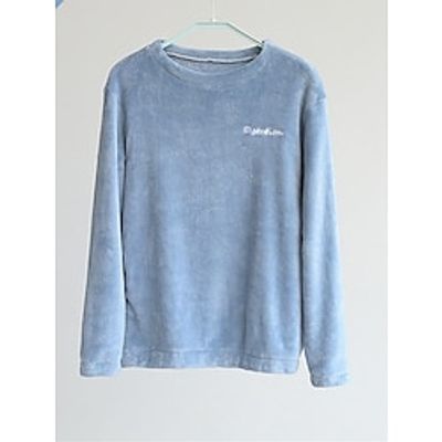 Women's Fleece Loungewear Top Letter Warm Simple Plush Home Street Daily Coral Fleece Coral Velvet Warm Breathable Crew Neck Long Sleeve Fall Winter Black White Lightinthebox Women's Fleece Loungewear Top Letter Warm Simple Plush Home Street Daily Coral Fleece Coral Velvet Warm Breathable Crew Neck Long Sleeve Fall Winter Black White Lightinthebox
