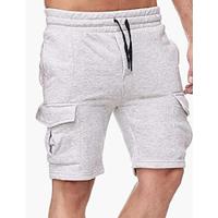 Men's Cargo Shorts Sweat Shorts Shorts Bermuda shorts Drawstring Elastic Waist Multi Pocket Plain Comfort Sports Short Outdoor Daily Fashion Streetwear Black White Micro-elastic Lightinthebox