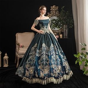 Princess Shakespeare Plus Size Gothic Rococo Victorian Vintage Inspired Dress Party Costume Masquerade Women's Costume Vintage Cosplay Party Masquerade Wedding Party 3/4-Length Sleeve Ball Gown Dress miniinthebox