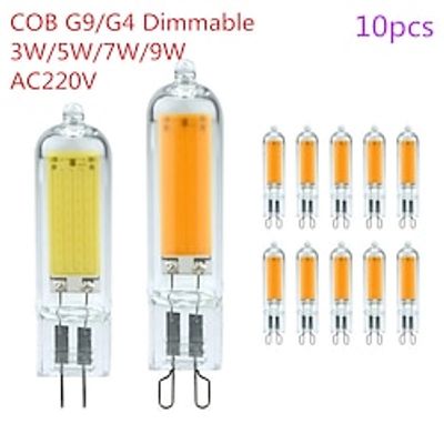 10pcs Dimmable Mini G9G4 LED Lamp 3W 5W 7W 9W AC 220V-240V LED Corn Bulb COB 360 Beam Angle Replace Halogen Chandelier Lights Lightinthebox