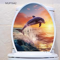 Underwater World Tropical Fish and Whales Toilet Decal - Removable Bathroom Sticker for Toilet Seats - Home Decor Wall Decal for Bathrooms Lightinthebox