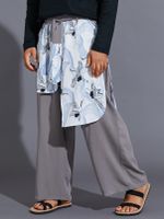 Men Japanese Harajuku Style Retro Loose Crane Print Wide Leg Pants - thumbnail