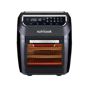 Nutricook Air Fryer Oven, 1800 Watts, Digital/One Touch Control Panel Display, 8 Preset Programs, 12 Liters, Black, NC-AFO12