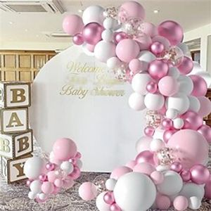 107pcs Party Balloon Pink Children's Birthday Decoration Balloon Set Lightinthebox