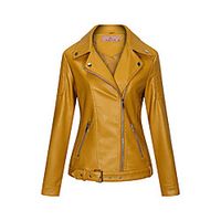 Women's Jacket Street Daily Going out Fall Winter Short Coat Regular Fit Warm Breathable Casual Jacket Long Sleeve Solid Color Quilted Blue Purple Yellow Lightinthebox - thumbnail