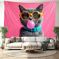 Cat Portrait Hanging Tapestry Wall Art Large Tapestry Mural Decor Photograph Backdrop Blanket Curtain Home Bedroom Living Room Decoration Lightinthebox