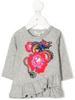 Kenzo Kids printed Japanese Dragon top - Grey