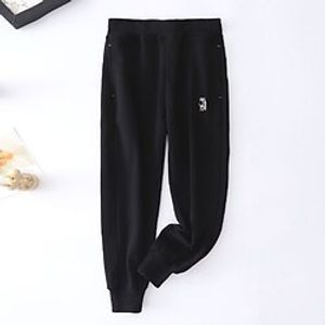 Kids Boys Pants Solid Colored Active Sport 3-12 Years Winter Black Purple Dark Blue miniinthebox
