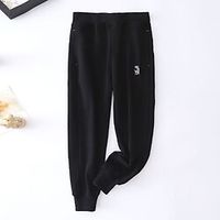 Kids Boys Pants Solid Colored Active Sport 3-12 Years Winter Black Purple Dark Blue miniinthebox - thumbnail