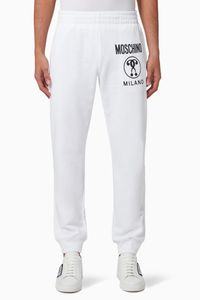 Joggers with Double Question Mark in Cotton Fleece