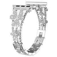 1PC Smart Watch Band Compatible with Apple iWatch Series 8 7 6 5 4 3 2 1 SE Jewelry Bracelet for iWatch Smartwatch Strap Wristband TPU Stainless Steel Bling Diamond Rugged Stainless Steel Buckle Lightinthebox - thumbnail