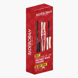 Deborah 24 ORE Instant Maxi Volume Mascara with 2-in-1 Gel Kajal Eyeliner Free