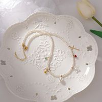2021 new summer hand-made necklace female net red niche design sense clavicle chain choker cross necklace Lightinthebox - thumbnail