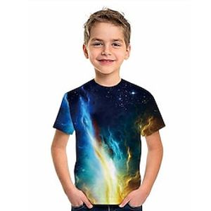 Kids Boys T shirt Short Sleeve 3D Print Graphic Crewneck Black Children Tops Spring Summer Active Fashion Daily Daily Outdoor Regular Fit 3-12 Years Lightinthebox