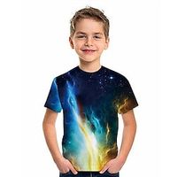 Kids Boys T shirt Short Sleeve 3D Print Graphic Crewneck Black Children Tops Spring Summer Active Fashion Daily Daily Outdoor Regular Fit 3-12 Years Lightinthebox - thumbnail