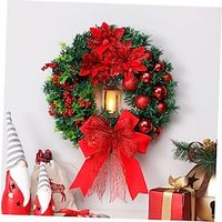 1pc Garland Lights Christmas Outdoor Decorations Faux Flowers Decor Indoor Outdoor Wreaths Christmas Pine Wreath Christmas Wall Wreath Light up Wreath Xmas Store Wreath Xmas Wreath Lightinthebox - thumbnail