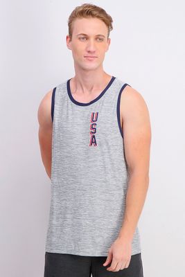 Mens USA Printed Vest Grey Mens USA Printed Vest Grey