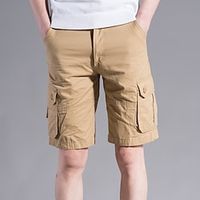 Men's Cargo Shorts Shorts Hiking Shorts Multi Pocket Plain Comfort Wearable Knee Length Casual Daily Going out Sports Stylish Black Green Lightinthebox - thumbnail