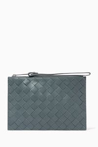Pouch in Intrecciato Calfskin