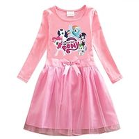 Kids Little Girls' My Little Pony Unicorn Dress Cartoon A Line Dress Daily Vacation Blue Purple Pink Princess Beautiful Dresses Fall Winter 2-8 Years Lightinthebox - thumbnail