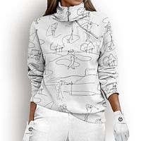 Women's Golf Hoodie Funny Golf Pullover Golf Sweatshirt Thermal Warm Breathable Moisture Wicking Long Sleeve Golf Outerwear Top Regular Fit 14 Zip Stand Collar Printed Spring Autumn Tennis Golf Lightinthebox - thumbnail