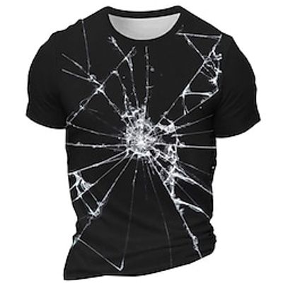 Graphic Broken Daily Designer Retro Vintage Men's 3D Print T shirt Tee Sports Outdoor Holiday Going out T shirt Black Burgundy Dark Blue Short Sleeve Crew Neck Shirt Spring  Summer Clothing Apparel Lightinthebox