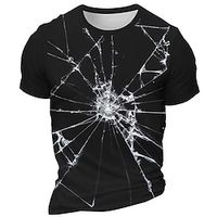 Graphic Broken Daily Designer Retro Vintage Men's 3D Print T shirt Tee Sports Outdoor Holiday Going out T shirt Black Burgundy Dark Blue Short Sleeve Crew Neck Shirt Spring  Summer Clothing Apparel Lightinthebox - thumbnail