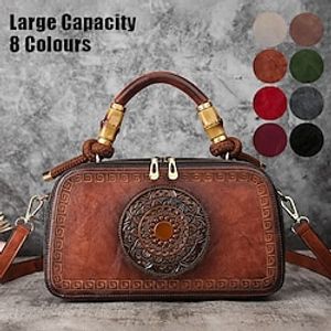 Women's Handbag Crossbody Bag Shoulder Bag Dome Bag PU Leather Party Daily Holiday Zipper Embossed Large Capacity Waterproof Durable Solid Color claret Black Red miniinthebox
