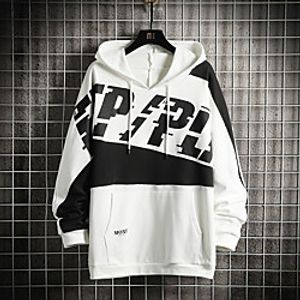 Men's Pullover Hoodie Sweatshirt Graphic Letter Front Pocket Print Casual Daily Holiday Casual Big and Tall Hoodies Sweatshirts  Green Blue White miniinthebox