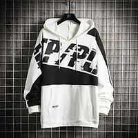 Men's Pullover Hoodie Sweatshirt Graphic Letter Front Pocket Print Casual Daily Holiday Casual Big and Tall Hoodies Sweatshirts  Green Blue White miniinthebox - thumbnail