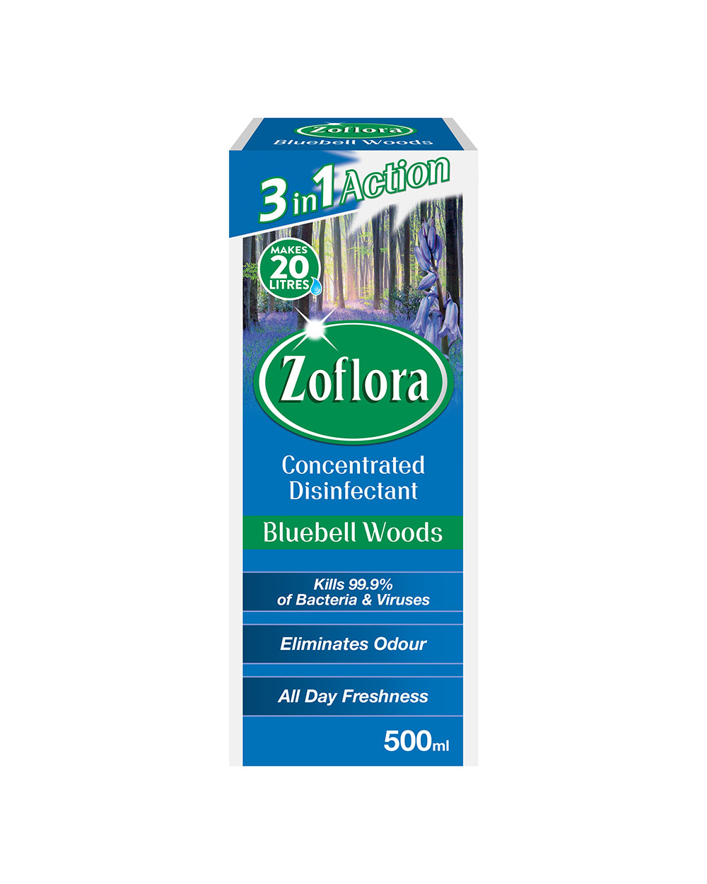 Zoflora, Multipurpose Concentrated Disinfectant, Bluebell Woods, 500ML