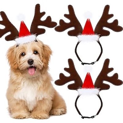 Dog Christmas Outfit Christmas Decorative Headwear Party Deer Horn Hair Band Cute Personalized Dress Up Lightinthebox